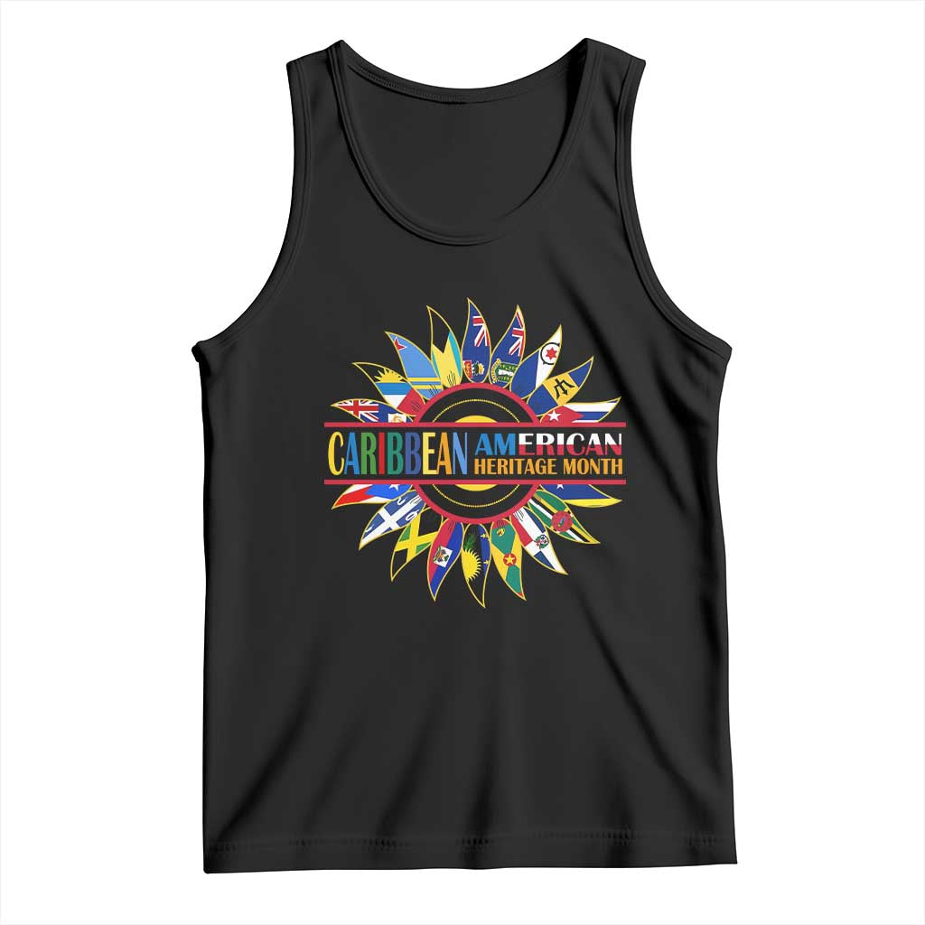 Funny Caribbean American Heritage Month Tank Top Flower