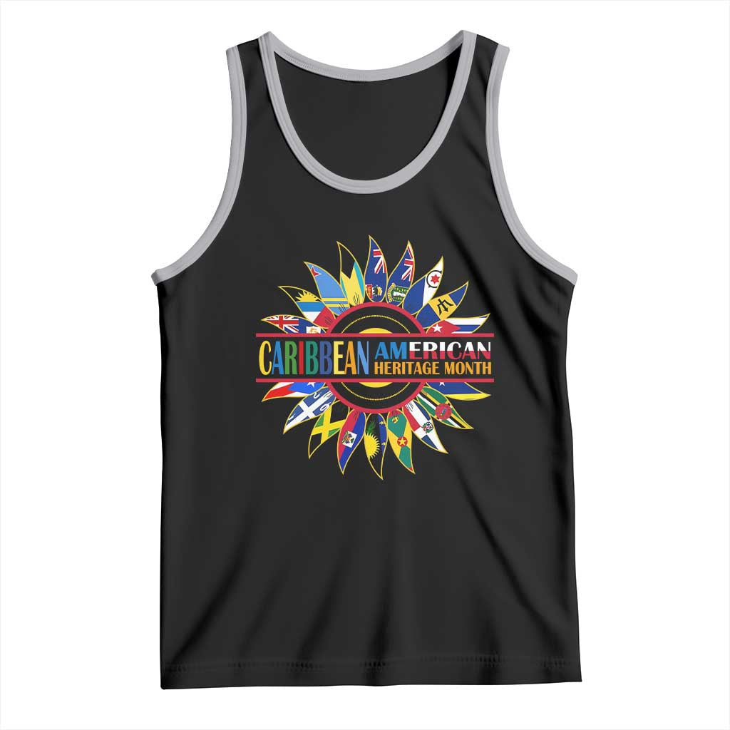 Funny Caribbean American Heritage Month Tank Top Flower