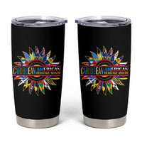 Funny Caribbean American Heritage Month Tumbler Cup Flower