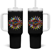 Funny Caribbean American Heritage Month Tumbler With Handle Flower