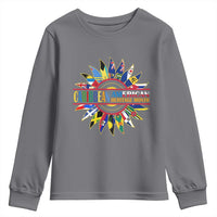 Funny Caribbean American Heritage Month Youth Sweatshirt Flower