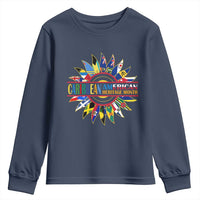 Funny Caribbean American Heritage Month Youth Sweatshirt Flower