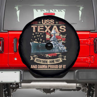 USS Texas Been There Done That And Damn Proud Of It Spare Tire Cover Battleship USA American Flag