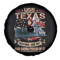 USS Texas Been There Done That And Damn Proud Of It Spare Tire Cover Battleship USA American Flag