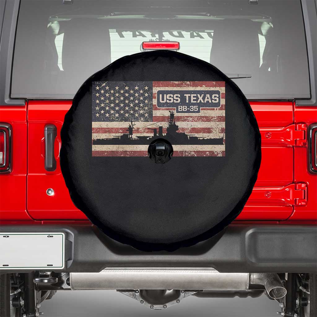 USS Texas BB35 WW1 WW2 Battleship USA American Flag Spare Tire Cover