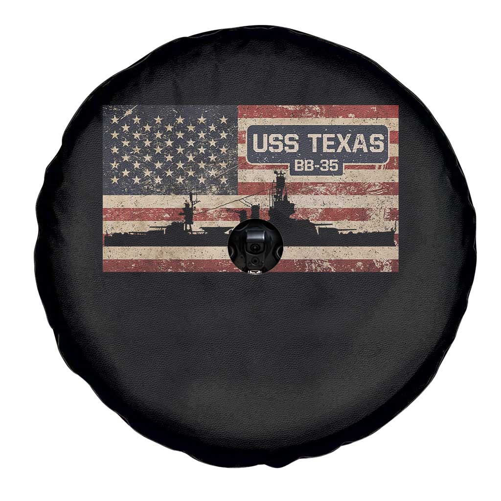 USS Texas BB35 WW1 WW2 Battleship USA American Flag Spare Tire Cover
