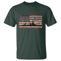 USS Texas BB35 WW1 WW2 Battleship USA American Flag T Shirt