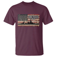 USS Texas BB35 WW1 WW2 Battleship USA American Flag T Shirt