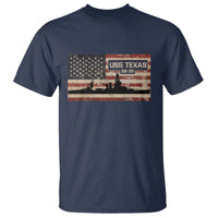 USS Texas BB35 WW1 WW2 Battleship USA American Flag T Shirt