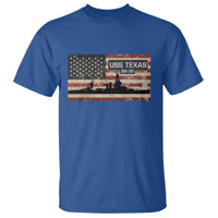 USS Texas BB35 WW1 WW2 Battleship USA American Flag T Shirt