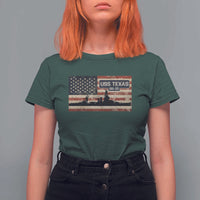 USS Texas BB35 WW1 WW2 Battleship USA American Flag T Shirt For Women