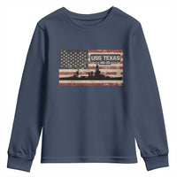 USS Texas BB35 WW1 WW2 Battleship USA American Flag Youth Sweatshirt