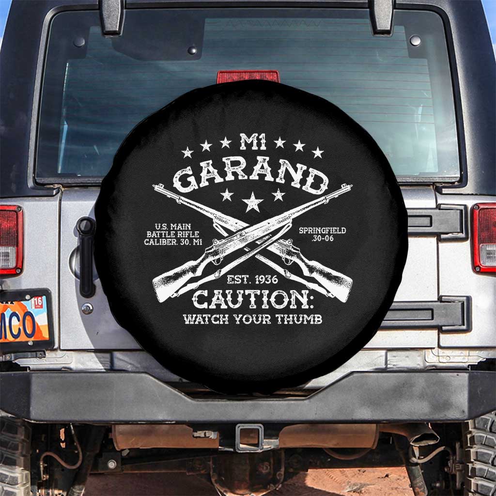 M1 Garand Rifle Gun WWII Watch Your Thumb EST 1936 Spare Tire Cover