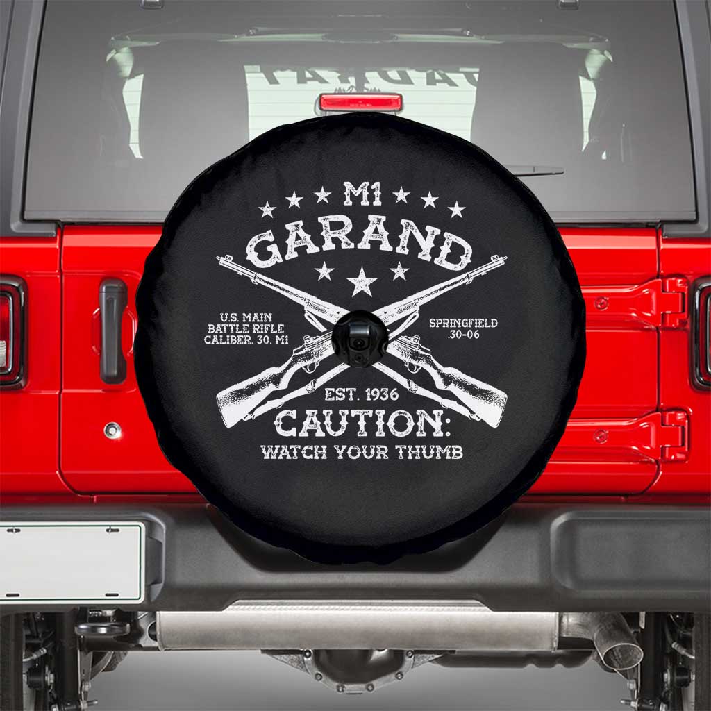 M1 Garand Rifle Gun WWII Watch Your Thumb EST 1936 Spare Tire Cover