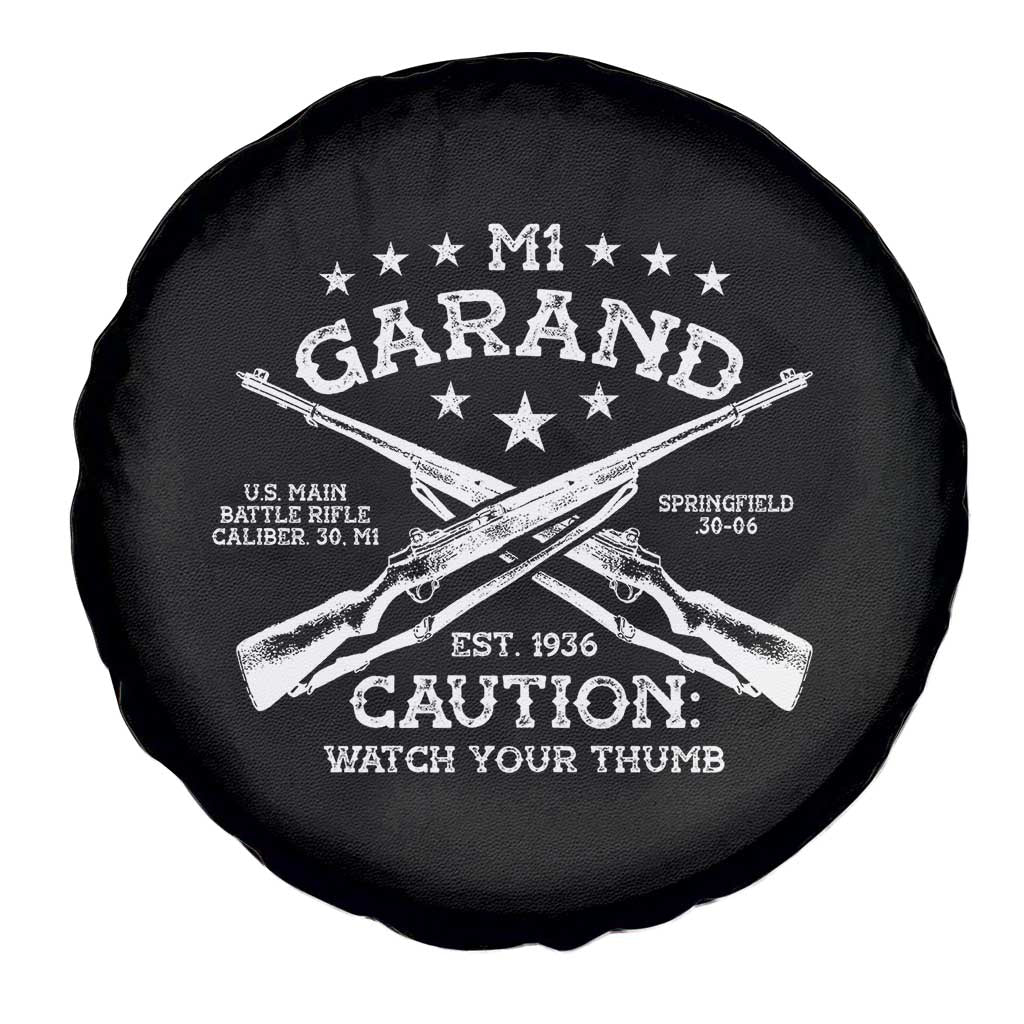 M1 Garand Rifle Gun WWII Watch Your Thumb EST 1936 Spare Tire Cover