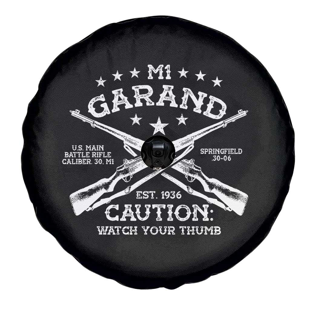 M1 Garand Rifle Gun WWII Watch Your Thumb EST 1936 Spare Tire Cover