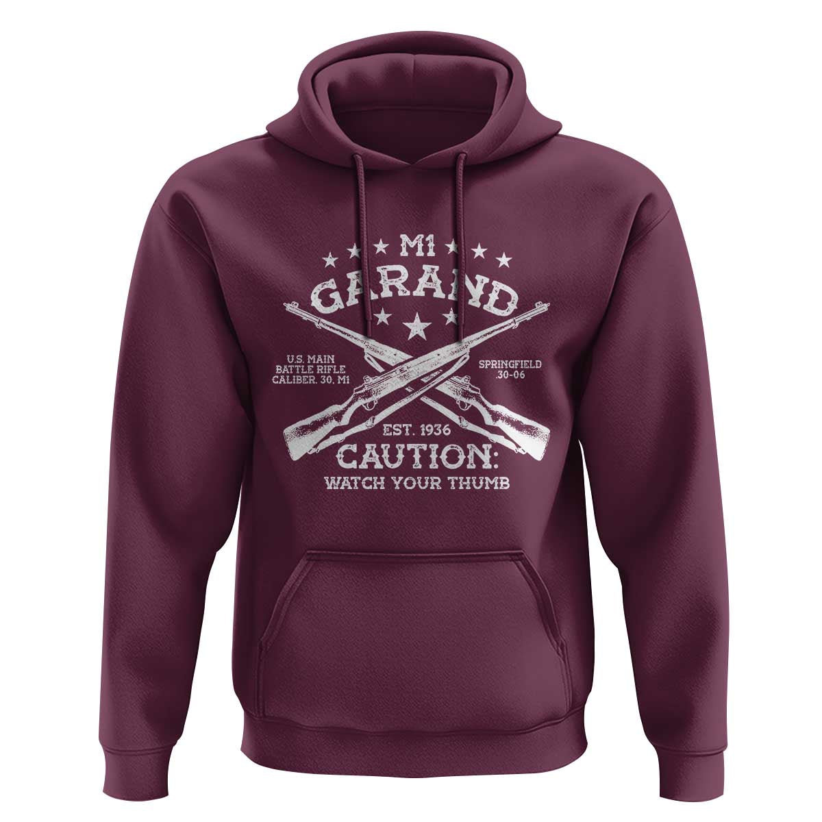 M1 Garand Rifle Gun WWII Watch Your Thumb EST 1936 Hoodie