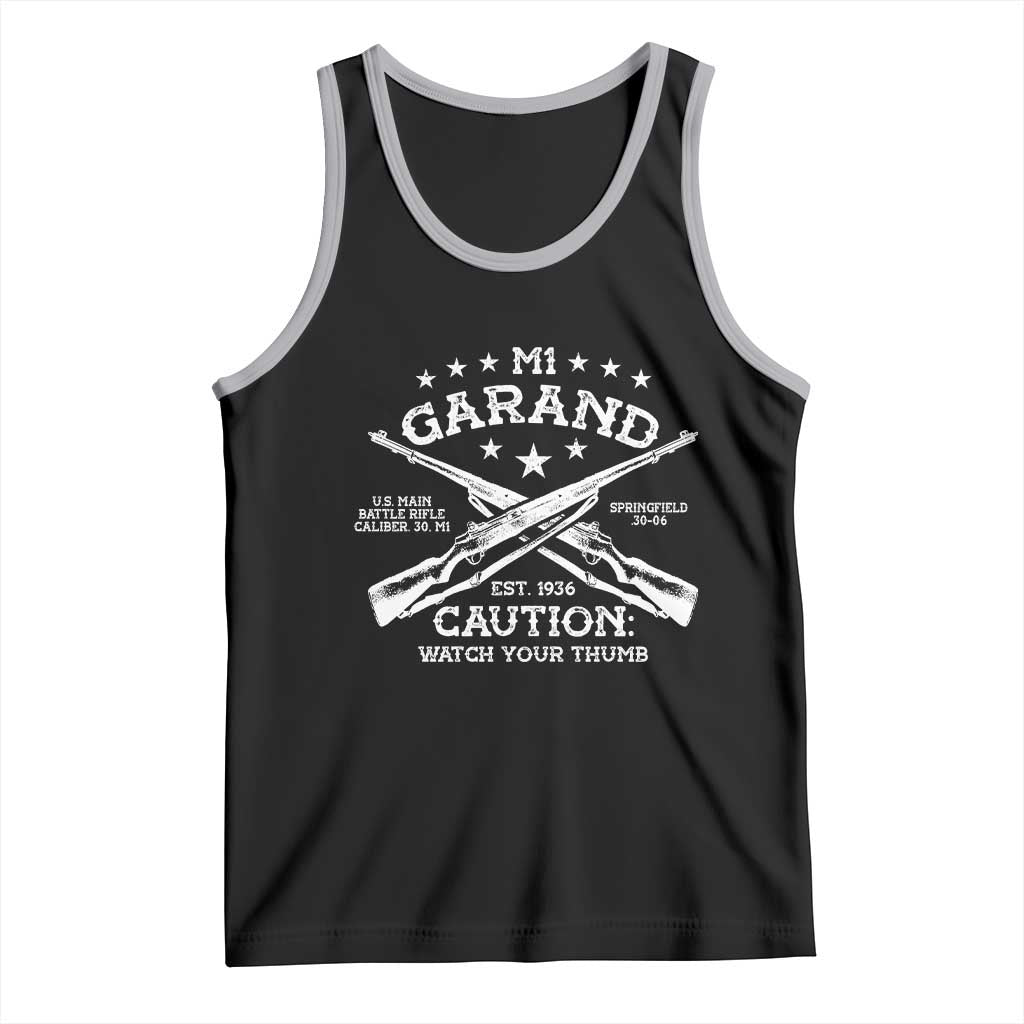 M1 Garand Rifle Gun WWII Watch Your Thumb EST 1936 Tank Top