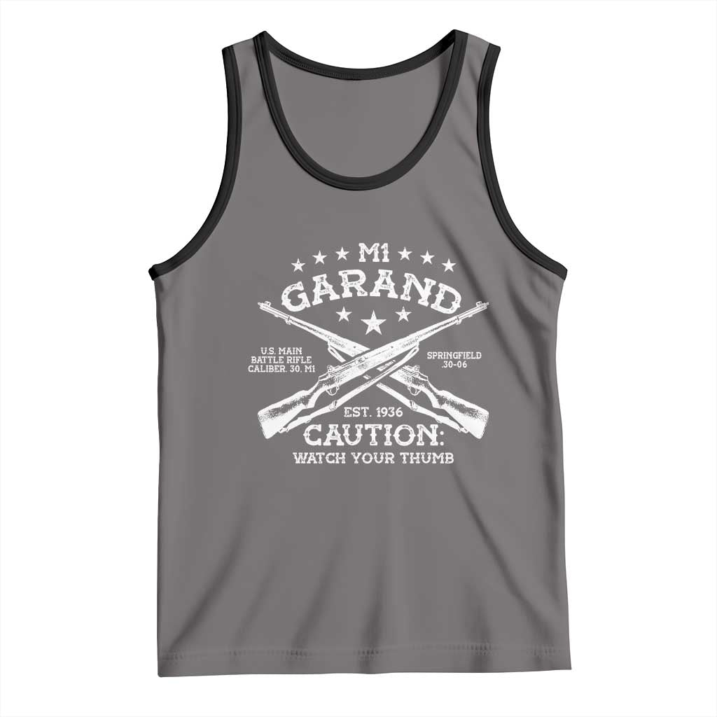 M1 Garand Rifle Gun WWII Watch Your Thumb EST 1936 Tank Top
