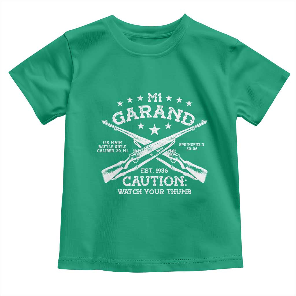 M1 Garand Rifle Gun WWII Watch Your Thumb EST 1936 Toddler T Shirt