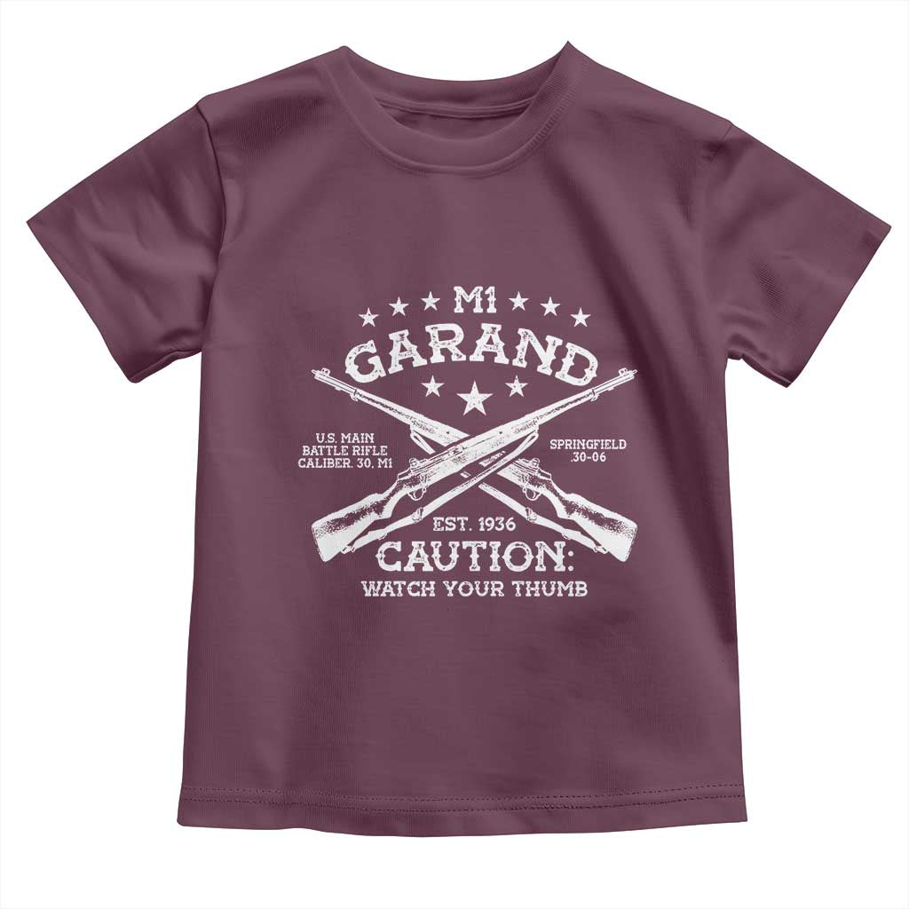 M1 Garand Rifle Gun WWII Watch Your Thumb EST 1936 Toddler T Shirt