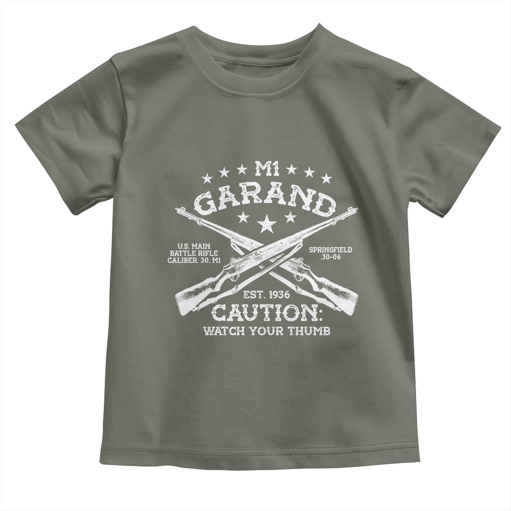 M1 Garand Rifle Gun WWII Watch Your Thumb EST 1936 Toddler T Shirt