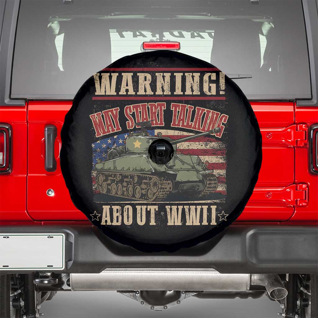 Warning May Start Talking About WWII Spare Tire Cover American Flag Tank