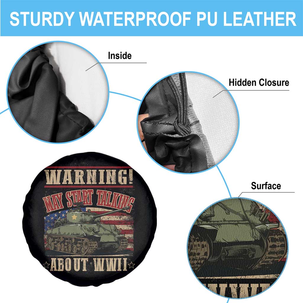 Warning May Start Talking About WWII Spare Tire Cover American Flag Tank