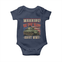 Warning May Start Talking About WWII Baby Onesie American Flag Tank