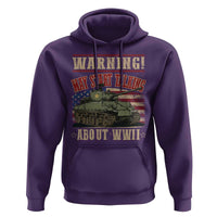 Warning May Start Talking About WWII Hoodie American Flag Tank