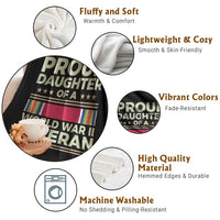 Proud Daughter Of A World War II Veteran Throw Blanket US WWII Vet - Wonder Print Shop