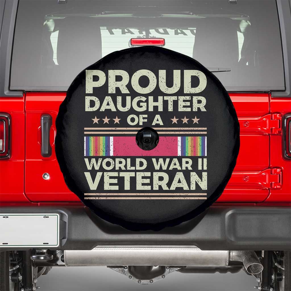 Proud Daughter Of A World War II Veteran Spare Tire Cover US WWII Vet - Wonder Print Shop