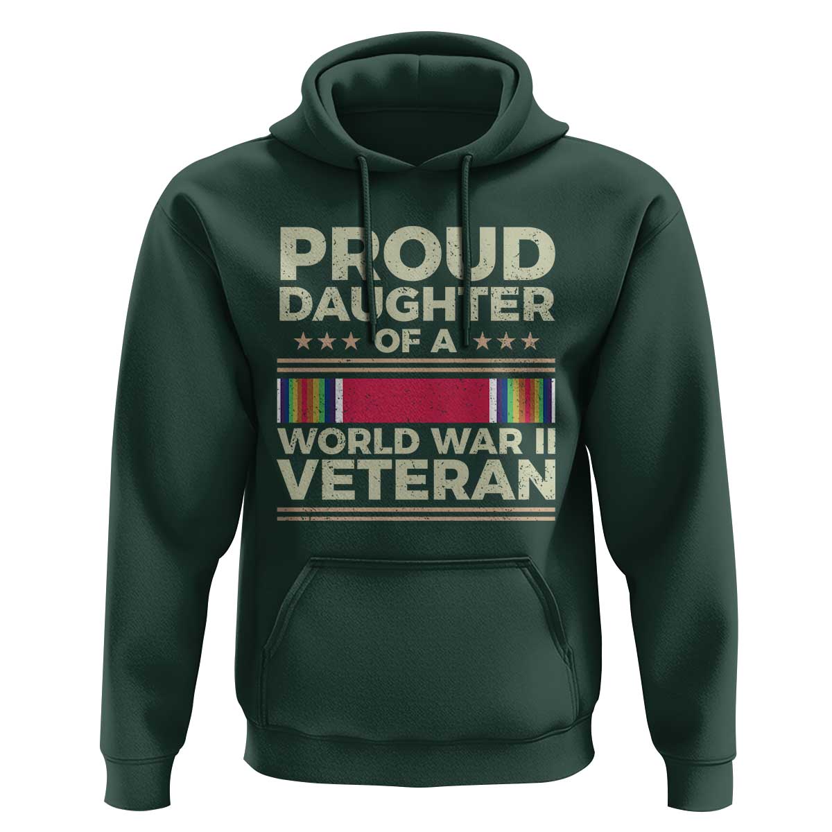Proud Daughter Of A World War II Veteran Hoodie US WWII Vet - Wonder Print Shop