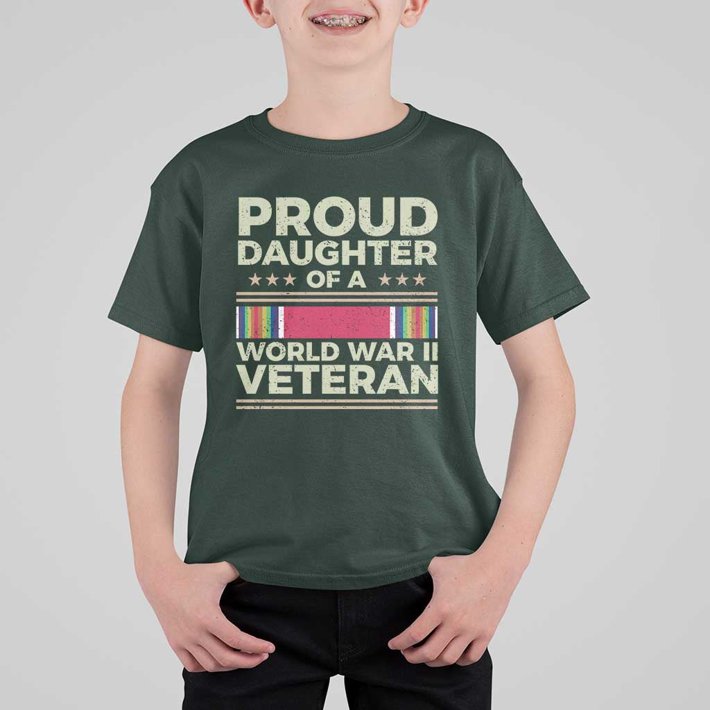 Proud Daughter Of A World War II Veteran T Shirt For Kid US WWII Vet - Wonder Print Shop