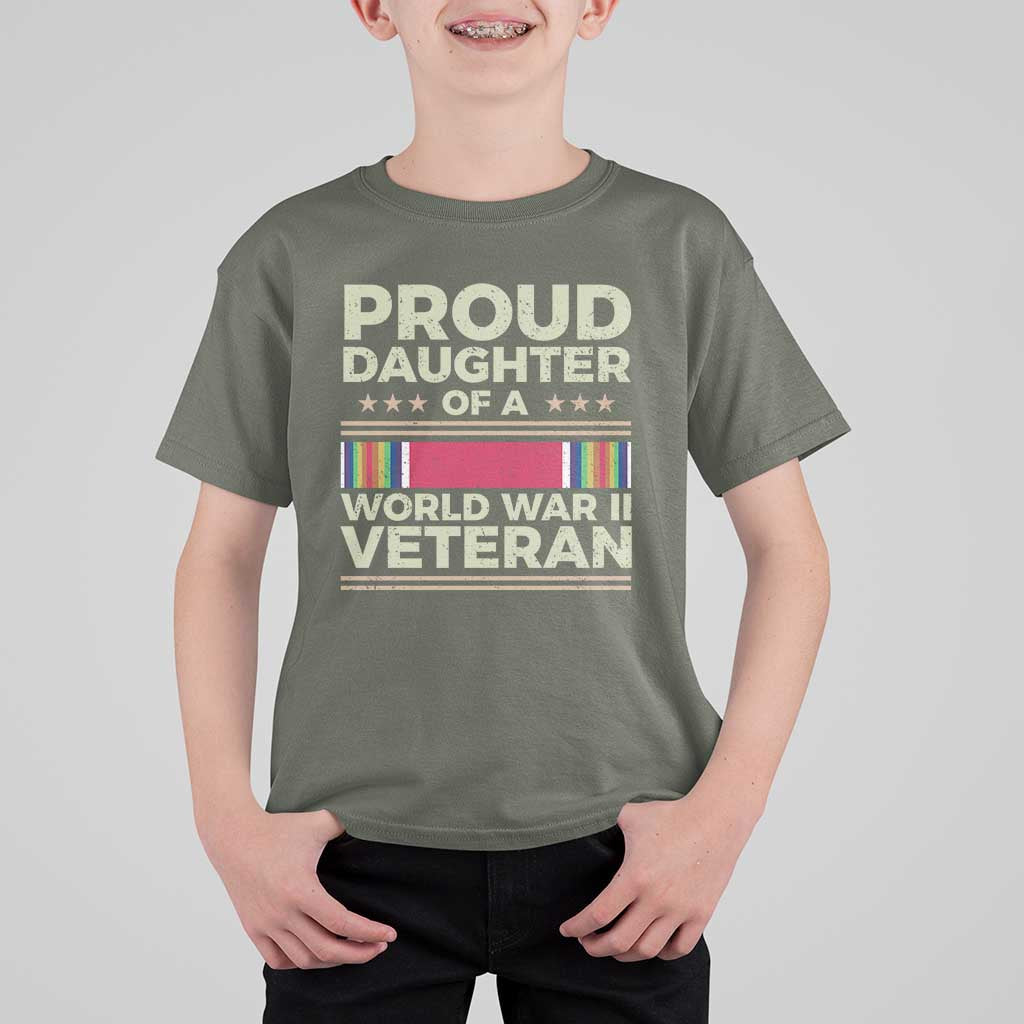 Proud Daughter Of A World War II Veteran T Shirt For Kid US WWII Vet - Wonder Print Shop