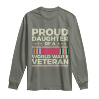 Proud Daughter Of A World War II Veteran Long Sleeve Shirt US WWII Vet - Wonder Print Shop