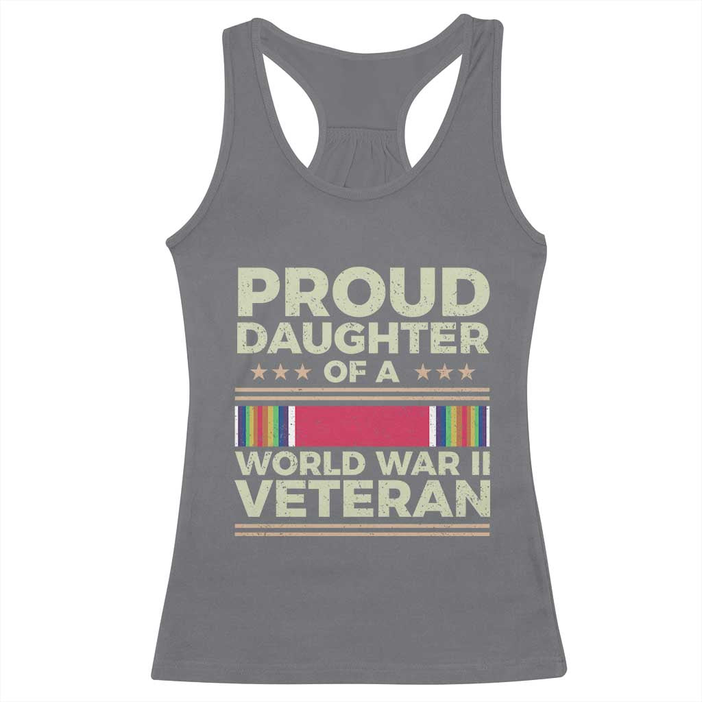 Proud Daughter Of A World War II Veteran Racerback Tank Top US WWII Vet - Wonder Print Shop