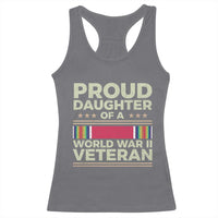 Proud Daughter Of A World War II Veteran Racerback Tank Top US WWII Vet - Wonder Print Shop