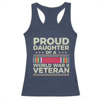 Proud Daughter Of A World War II Veteran Racerback Tank Top US WWII Vet - Wonder Print Shop
