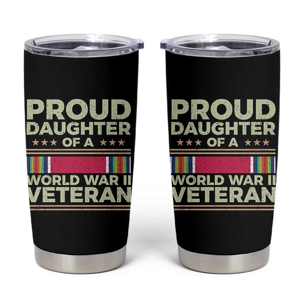Proud Daughter Of A World War II Veteran Tumbler Cup US WWII Vet - Wonder Print Shop