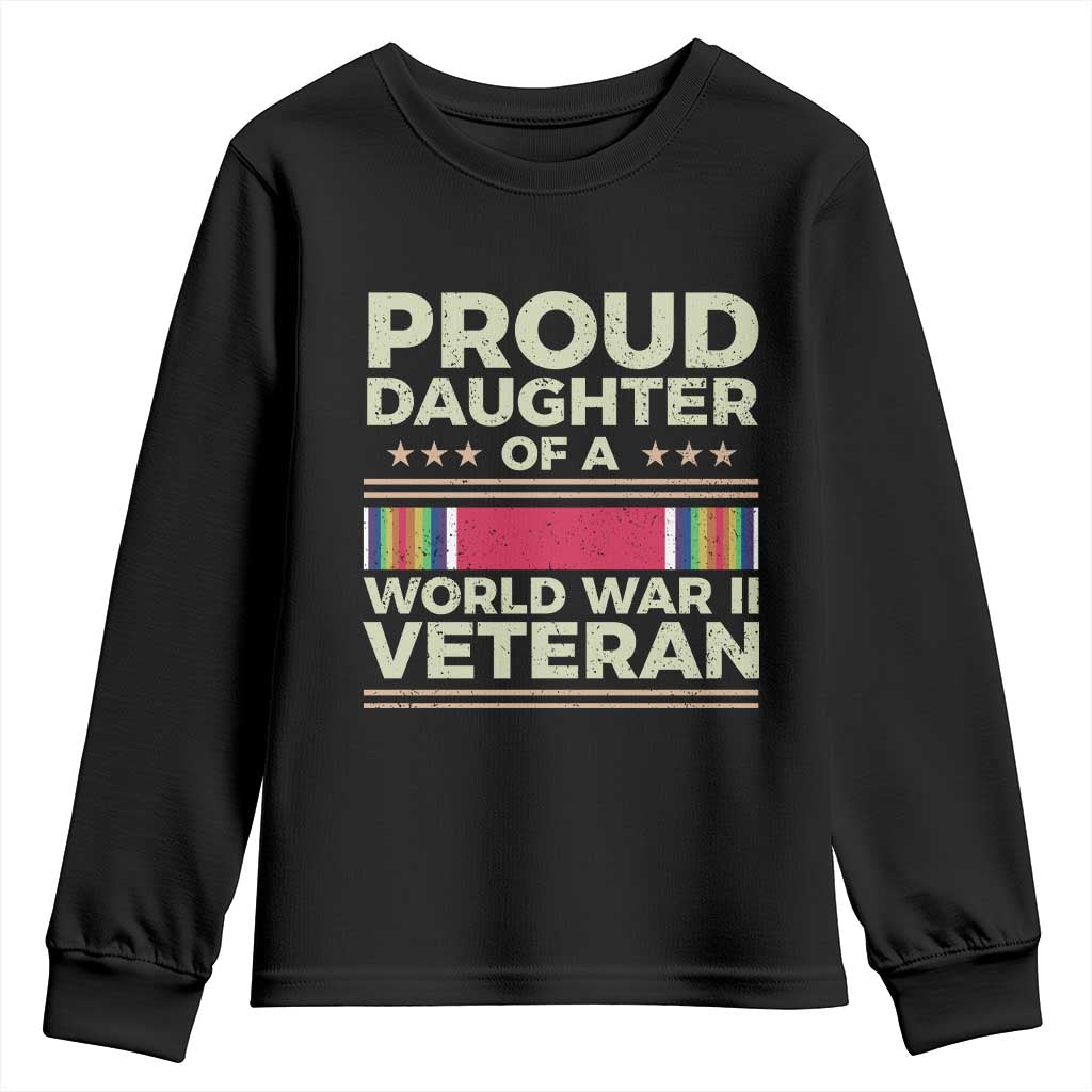 Proud Daughter Of A World War II Veteran Youth Sweatshirt US WWII Vet - Wonder Print Shop