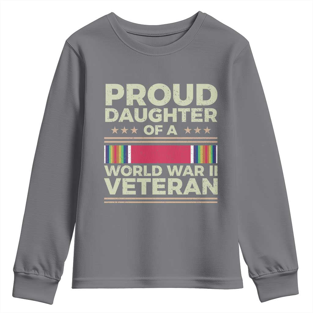 Proud Daughter Of A World War II Veteran Youth Sweatshirt US WWII Vet - Wonder Print Shop