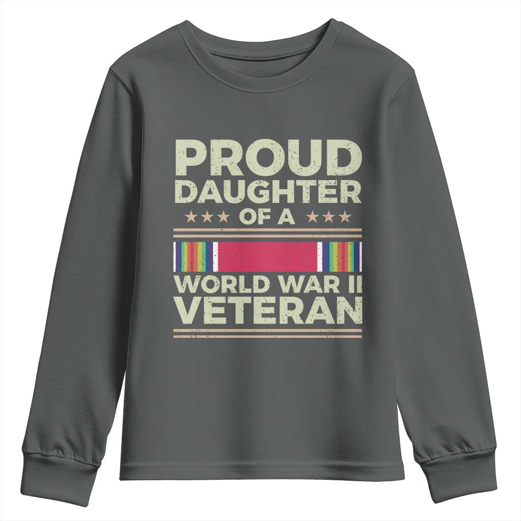 Proud Daughter Of A World War II Veteran Youth Sweatshirt US WWII Vet - Wonder Print Shop