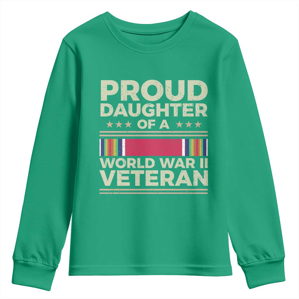 Proud Daughter Of A World War II Veteran Youth Sweatshirt US WWII Vet - Wonder Print Shop