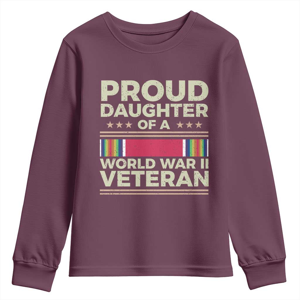 Proud Daughter Of A World War II Veteran Youth Sweatshirt US WWII Vet - Wonder Print Shop