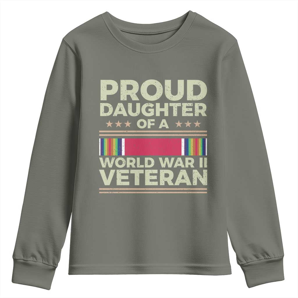 Proud Daughter Of A World War II Veteran Youth Sweatshirt US WWII Vet - Wonder Print Shop
