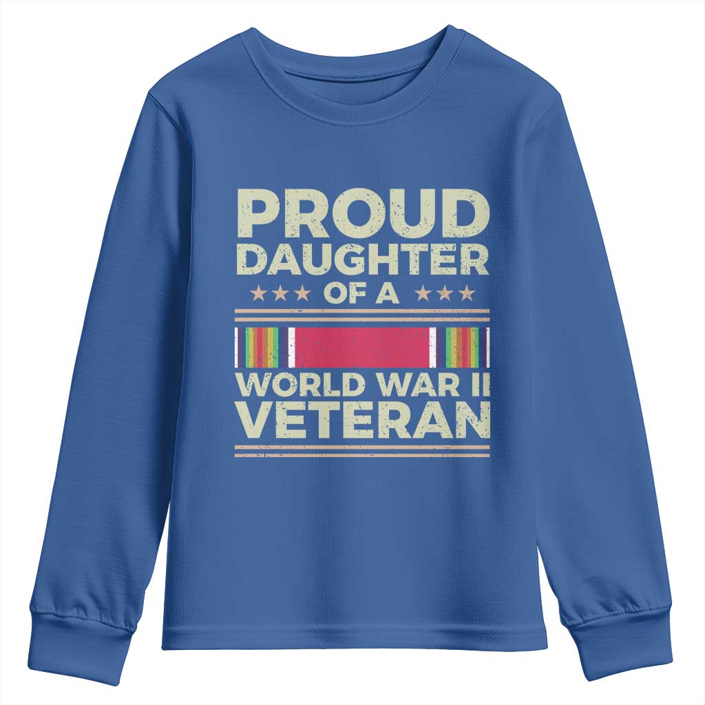 Proud Daughter Of A World War II Veteran Youth Sweatshirt US WWII Vet - Wonder Print Shop