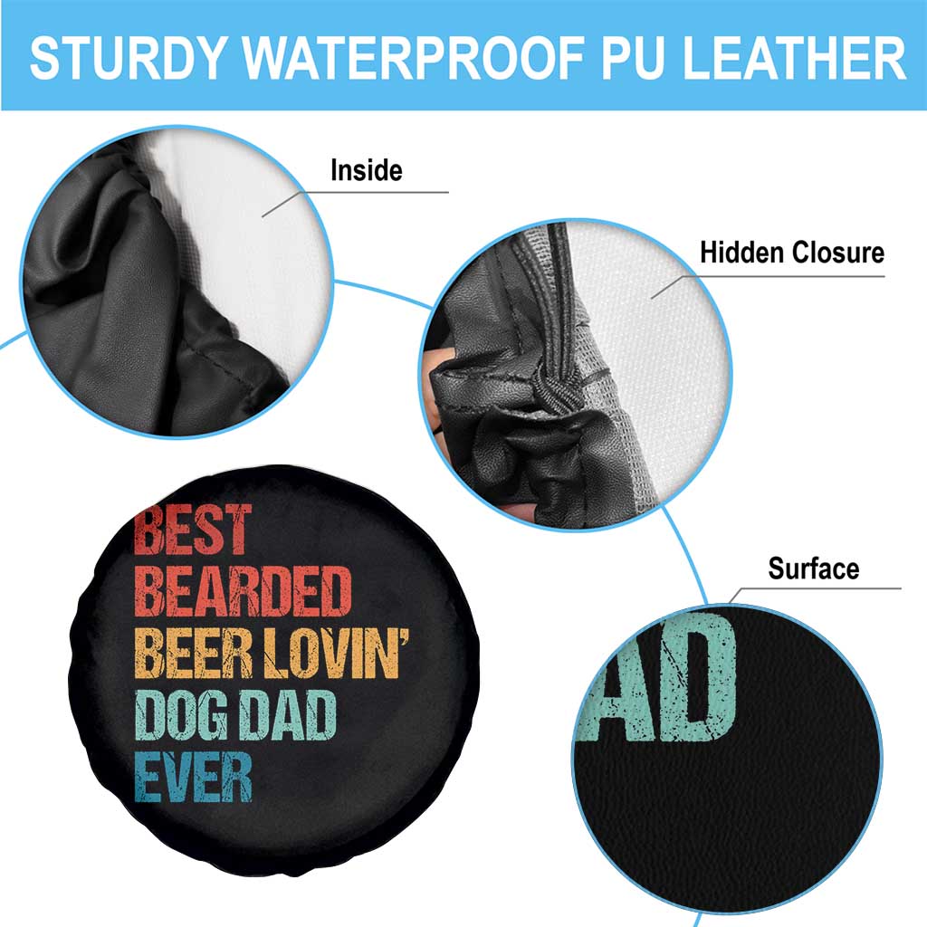 Best Bearded Beer Loving Dog Dad Ever Spare Tire Cover Pet Lover Father's Day