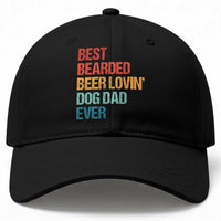 Best Bearded Beer Loving Dog Dad Ever Baseball Cap Pet Lover Father's Day