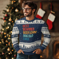 Best Bearded Beer Loving Dog Dad Ever Ugly Christmas Sweater Pet Lover Father's Day